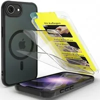 GreenHec Handyhülle iPhone 17e / 16e Hülle MagSafe Case Handy Schwarz Schutzhülle Cover 6,1 Zoll, Magnet Cover Magnetische Hülle Kameraschutz Black Matt Bumper Stoßfest