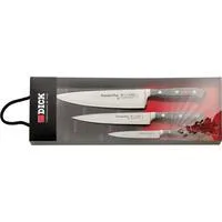 Premier Plus Messer-Set, 3-teilig schwarz/silber, Officemesser, Kochmesser, Tranchiermesser