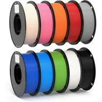 Insma Filament 3D Drucker PLA Filament 1,75mm 10KG Set 10 Farben, Hohe Maßgenauigkeit & Zähigkeit 3D-Druckmaterialien