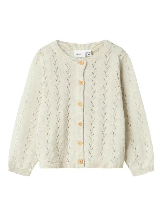 NAME IT - NMFBANNI LS KNIT CARD NOOS Peyote Melange - Gr. - 86
