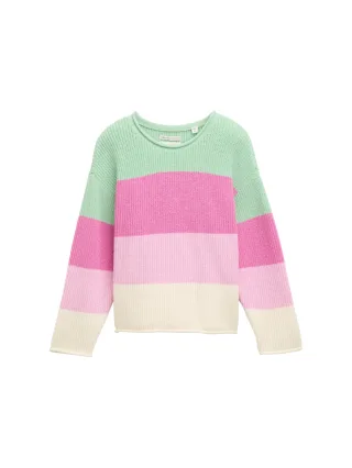 tom tailor kids - Cropped Strickpullover multicolor green block stripe - Gr. - 98