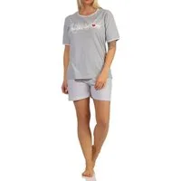 Normann Pyjama Damen Shorty-Schlafanzug, kurze Hose, mit Frontprint