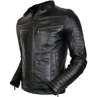 MDM Bikerjacke Herren Lamm Nappa Lederjacke Leichte Sommer Biker Lederjacke