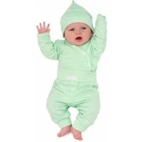 La Bortini Body & Hose Langarmbody Schlupfhose Mütze Baby Anzug für Neugeborene unisex (Erstlingsset für Jungen, 3-teilig) aus reiner Baumwolle, 44 50 56 62 68 74
