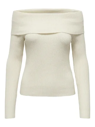 ONLY - ONLKATIA LS OFF SHOULDER KNT NOOS Whitecap Gray - Gr. - M