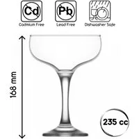 LAV Gläser-Set Misket Champagnergläser, 6-tlg., Glas, 6er Set, 235ml, Ideal für Champagner, Cocktails