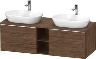 Duravit D-Neo Konsolenwaschtischunterbau wandhängend Nussbaum dunkel Matt 1400x550x459 mm - DE4950B1 DE4950B10210000