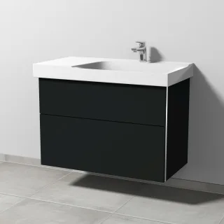 Sanipa 3way Waschtischunterbau zu Geberit Xeno2 Waschtisch mit 2 Auszügen, Vulkan-Matt BP6631V
