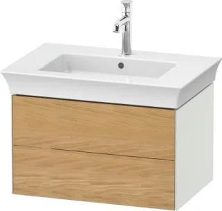 Duravit White Tulip Waschtischunterbau wandhängend Natur Eiche & Weiß Matt & Seidenmatt 684x458x410 WT43410H5360010