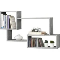 en.casa Wandregal, »Kvinesdal« Schweberegal mit 3 Ablagen 87x18x54cm Betonfarben