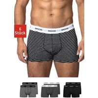 SNOCKS Boxershorts Enge Pants Herren Unterhose mit Streifen (6-St) aus Bio-Baumwolle, ohne kratzenden Zettel