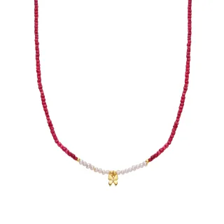 Luxenter 925 Sterlingsilber-weiße Perlenkette mit 18-Karat-Gelbgold – Sortiment