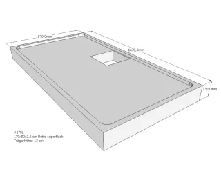 Neuesbad Wannenträger für Bette superflach 170x90x3,5 SD22767