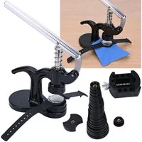 Casativo Reparatur-Set 17tlg Profi Uhren Einpresswerkzeug Reparatur Set für Batteriewechsel, 17-St., 1er-Set, für gängige Armbanduhren und Uhrdeckel/12 Matrizen ABS/Gehäusehalter