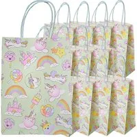 TE-Trend Tragetasche 12 Stück Einhorn Motiv Geschenktüten Papiertüten mit 12 Stickern (12-tlg., faltbar, wiederverwendbar), mit Piratenmotiv