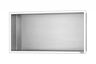 ESS BOX 10 Edelstahl gebürstet Wandnische 60x30x10 cm mit Rahmen Poliert, inkl. Rohbauset, BOX-60x30 BOX-60x30x10-P