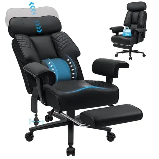 HOFFREE 500lbs Big and Tall Office Chair with Adjustable Lumbar Support Executive Desk Chair for Heavy People Comfy Wide
