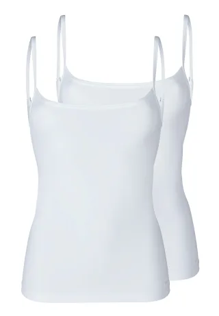 SKINY - Skiny Damen Spaghettishirt Doppelpack SKINY ADVANTAGE Cotton Stretch white - Gr. - 36