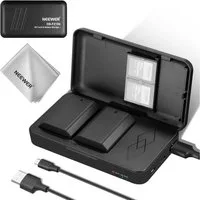 Neewer NP-FZ100 Akku-Set 2280mAh, 2 Akkus + Ladegerät, für Sony Kameras Kamera-Akku D 2280 mAh, Vollständiger Ladeschutz