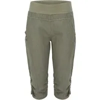 malito more than fashion Leinenhose malito Damen Hose aus Leinen, Stoffhose in Uni Farben, Freizeithose Capri Leinen Hose mit elastischem Bund