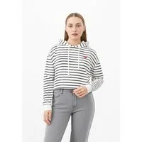 pieces Kapuzensweatshirt PCCHILLI LS HOODIE STRIPES EMB NOOS BC Baumwollmischung, regular fit