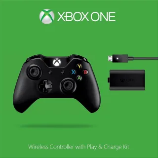 Microsoft Xbox One Wireless Controller schwarz [Play & Charge Kit]