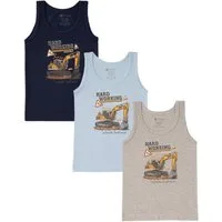 natuline Unterhemd 3er-Pack für Kinder Jungen mit Design Feinripp-Qualität (Set, 3-St., 3er-Pack) Achselshirt aus 95% Baumwolle, Rundstrickverfahren