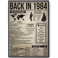 Tigerlino Poster Geschenk Männer Frauen, Geburtstag Rückblick Zeitreise Geschenkidee, 42. Geburtstag Jahrgang 1984, Bild