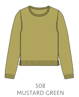 IN LINEA - NOS Pullover, Rundhals 508 mustard green - Gr. - 36
