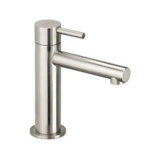 Herzbach Design iX Waschtischarmatur 17.133210.1.09 S-Size, ohne Ablaufgarnitur, für Handwaschbecken, Edelstahl gebürstet