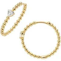Firetti Paar Creolen Schmuck Geschenk Silber 925 Ohrschmuck Ohrringe Kugeloptik Herz, mit Zirkonia (synth)