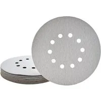 MioTools Schleifscheibe Ø 225 mm 10-Loch Klett-Schleifscheiben für Trockenbauschleifer, Normalkorund, 25 Stk., K100