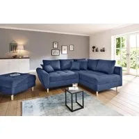 Home affaire Ecksofa Rice L-Form, B: 223 cm - OTTO. Verlässliche Qualität., Set: Sofa & Hocker, 3 Zierkissen, Federkern