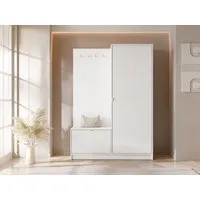 MIRJAN24 Garderoben-Set Tireno, (mit Drehtür und Klappe), 120x40x180 cm, Enthält 4 Kleiderhaken