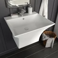 vidaXL Waschbecken, Waschbecken Wandmontage Keramik Weiß 500 x 450 x 410 mm