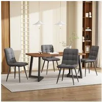 Flieks Essgruppe, (5-tlg), Esstisch mit 4 Stühlen Set Küchetisch Esszimmerstuhl, Metallbeine