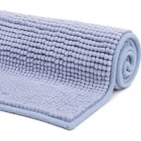 liebling Badematte, Fußbodenheizung geeignet, Polyester, rechteckig, Antirutsch-Beschichtung, sehr Saugfähig, Größe: 50x70 cm, silber