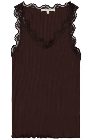 Garcia - Top mit Spitze braun - Gr. - L