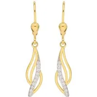 Adelia´s Paar Ohrhänger Damen Goldschmuck, 333 Gold mit Zirkonia Goldschmuck für Damen