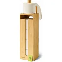 Praknu Toilettenpapierhalter Toilettenpapier Aufbewahrung Bambus - Toilettenpapierhalter Stehend (1-St), Toilettenpapier Ständer Aufbewahrung mit Halter, 44cm hohe WC Garnitur