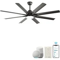Sofucor Deckenventilator 167,5 cm moderner Deckenventilator für den Innen- und Außenbereich, intelligent, mit Fernbedienung und App-Steuerung