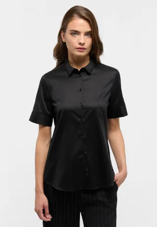 ETERNA - Cover Shirt Bluse Twill Kurzarm schwarz - Gr. - 42/Kurzarm