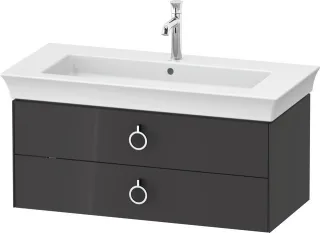 Duravit White Tulip Waschtischunterbau wandhängend Graphit Hochglanz 984x458x410 mm - WT43520H1H1 WT43520H1H1