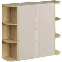 Lomadox Hängeschrank DURANGO-56 90 cm breit in Eiche und kaschmit, 2 Türen, 6 Fächer