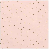partydeco Papierserviette, Servietten 33x33cm Punkte 20 Stück hellrosa