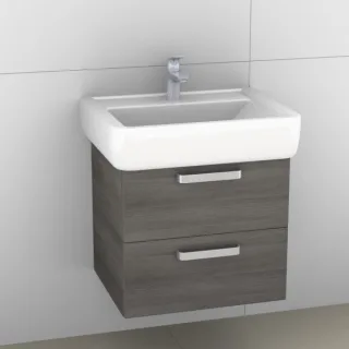 Artiqua 413 Waschtischunterschrank für Renova Plan 222261, 222262 Graphit Struktur quer, 413-WU2L-K5 413-WU2L-K57-7098-401