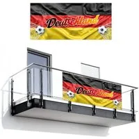 MuchoWow Balkonsichtschutz Deutschland Flagge - Fußball - EM 2024 (1-St) Balkon Sichtschutz 90x200, Windschutz für Zaun PVC, 200x90 cm