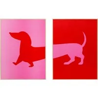 Kare Design Bild mit Rahmen Gerahmtes Bild Dog Frankie (2/Set)
