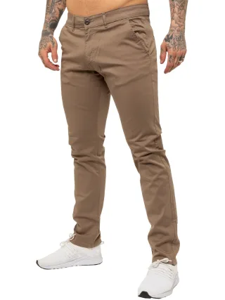 Enzo | Slim Fit Stretch Chino Jeans für Herren - Beige