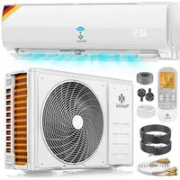 KESSER Split-Klimagerät Set Quick Connect Split Klimaanlage 9000 BTU Kühlen & Heizen 2,6kW R32, mit WiFi & App Funktion, Fernbedienung, Timer, inkl. Montagematerial